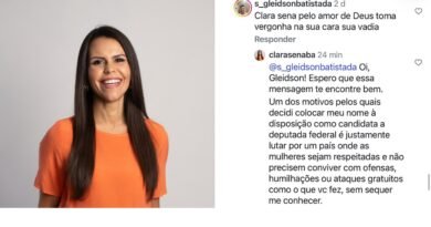 Candidata a deputada federal Clara Sena, reage após ser alvo de comentário ofensivo nas redes sociais
