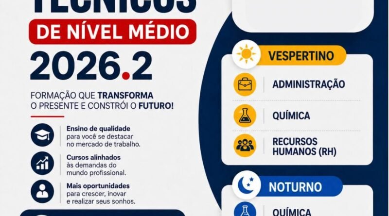 Quer se destacar no mercado de trabalho? Inscrições para cursos técnicos gratuitos do CEEP Pedro Ribeiro Pessoa já estão abertas